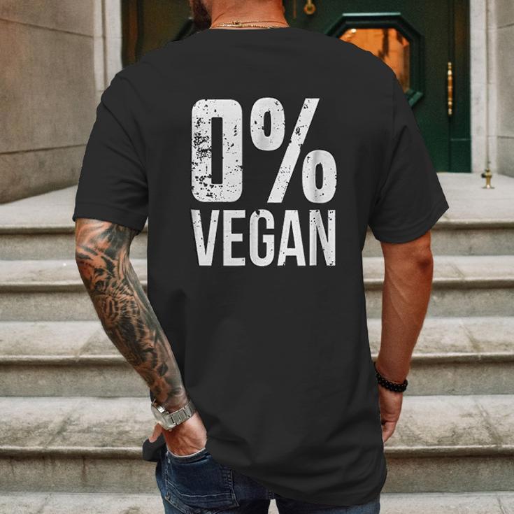 Zero Percent Vegan Funny Bbq Carnivore Meat Eater Mens Back Print T-shirt Gifts for Men