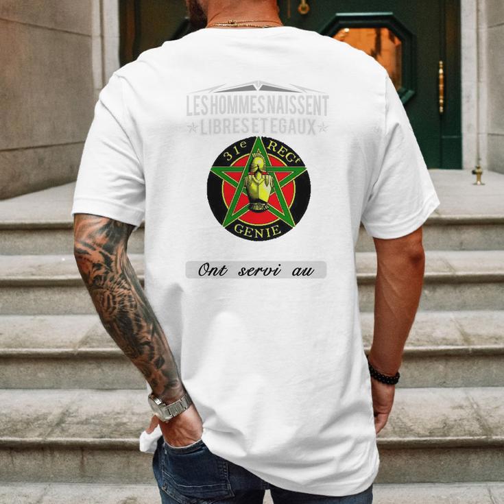 31E Regiment Du Genie Mens Back Print T-shirt Gifts for Men