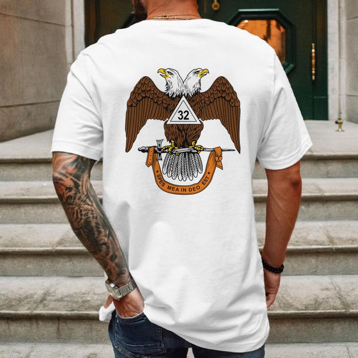 Mens 32Nd Degree Mason Masonic Scottish Rite Down Mens Back Print T-shirt Gifts for Men