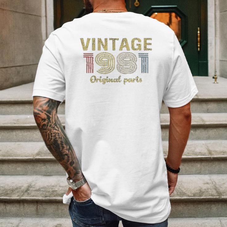 40Th Birthday Gift Retro Birthday Vintage 1981 Mens Back Print T-shirt Gifts for Men