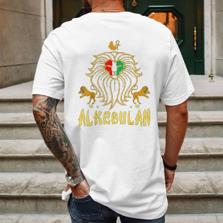 African Lion Rbg Ankh Alkebulan Kemetic Mens Back Print T-shirt Gifts for Men