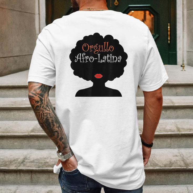 Afro Latina Orgullo Mens Back Print T-shirt Gifts for Men