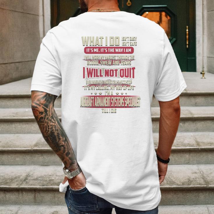 Aircraft Armament Systems Specialist What I Do Job Shirts Mens Back Print T-shirt Gifts for Men