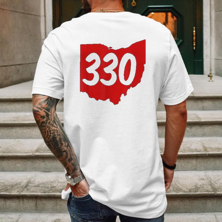 Akron Warren Canton Youngstown Ohio 330 Area Code Mens Back Print T-shirt Gifts for Men