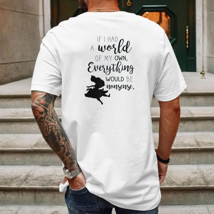 Alice In Wonderland My World Mens Back Print T-shirt Gifts for Men