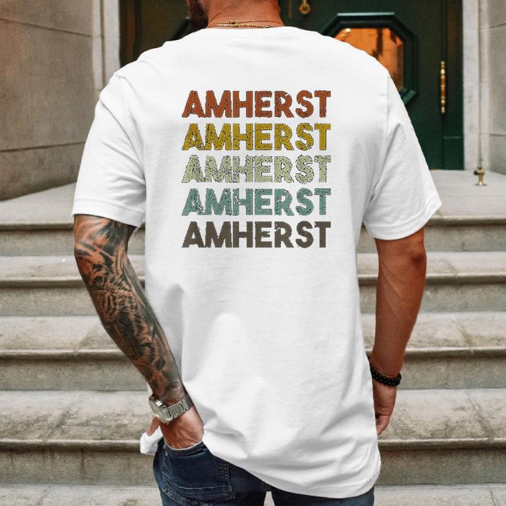 Amherst Massachusetts Retro Vintage Mens Back Print T-shirt Gifts for Men