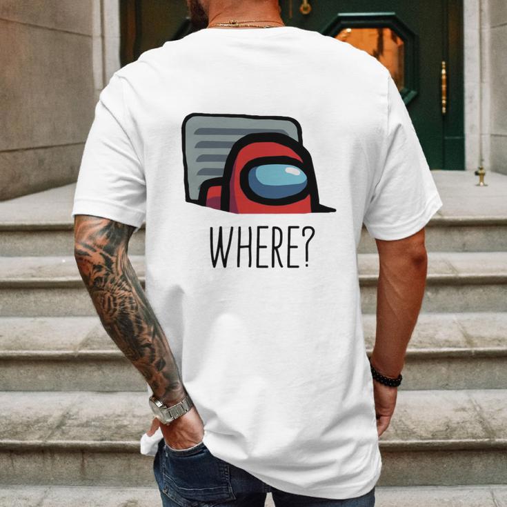 Among Us Where Mens Back Print T-shirt Gifts for Men