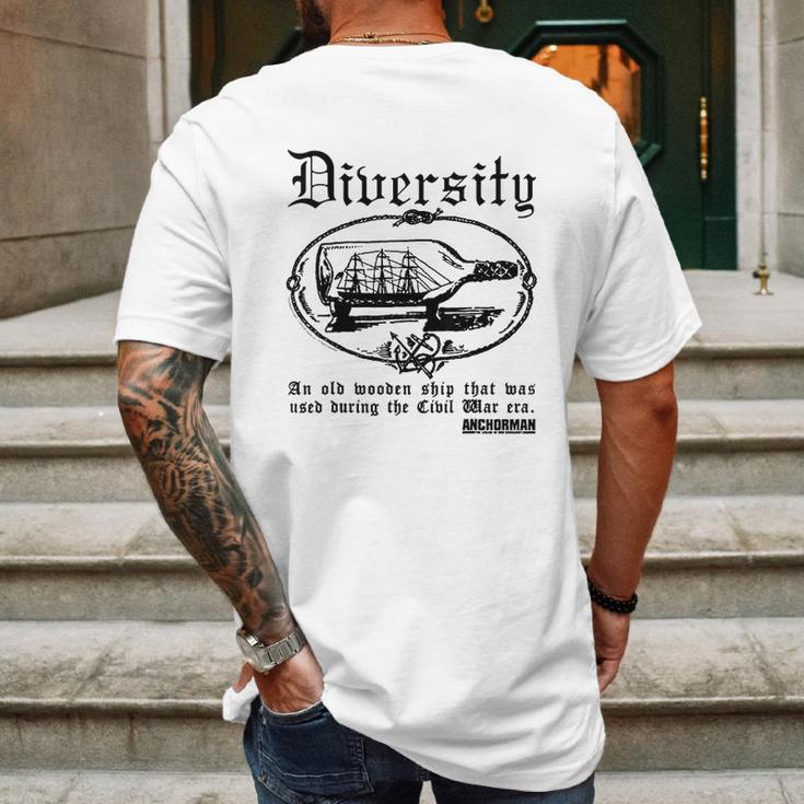 Anchorman Diversity An Old Wooden Mens Back Print T-shirt Gifts for Men