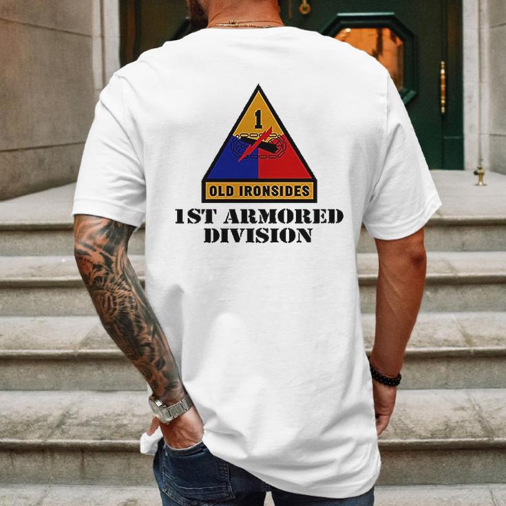 Army 1St Armored Division Full Color Veteran Mens Back Print T-shirt Gifts for Men