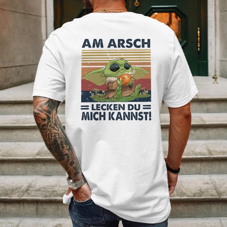 Baby Yoda Am Arsch Lecken Du Mich Kannst Vintage Shirt Mf Mens Back Print T-shirt Gifts for Men