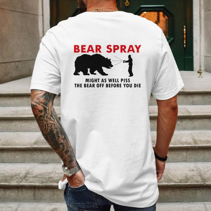 Bear Spray Mens Back Print T-shirt Gifts for Men