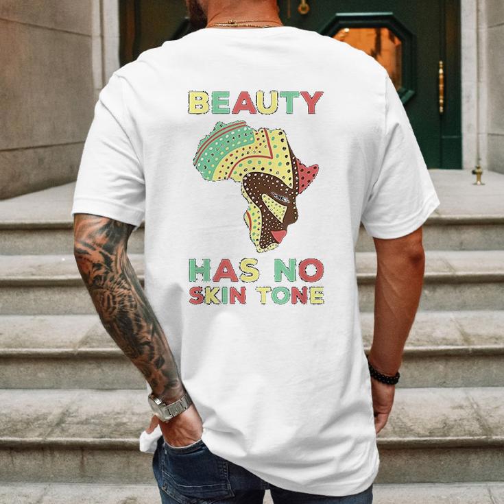 Beauty Has No Skin Tone Afro African American Pride People Mens Back Print T-shirt Gifts for Men