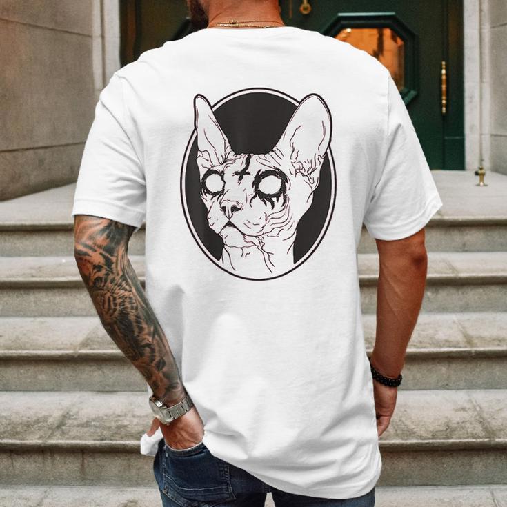 Black Metal Sphynx Cat I Pastel Goth And Death Metal Mens Back Print T-shirt Gifts for Men