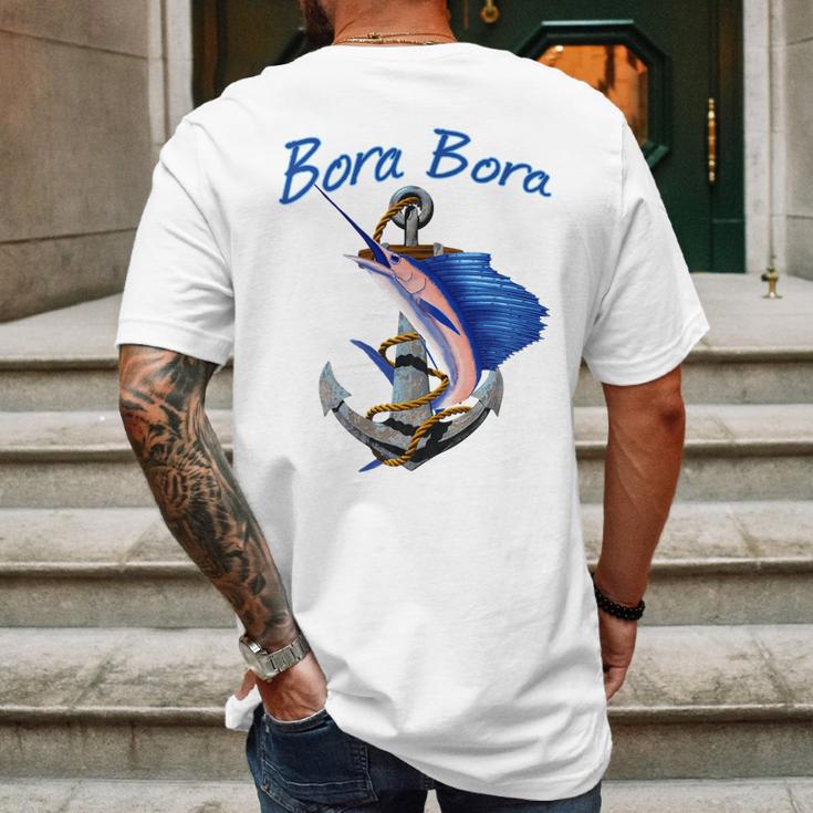 Bora Bora Deep Sea Fishing Sailfish Mens Back Print T-shirt Gifts for Men