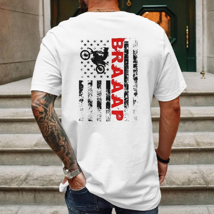 Braaap Vintage Usa American Flag Mens Back Print T-shirt Gifts for Men