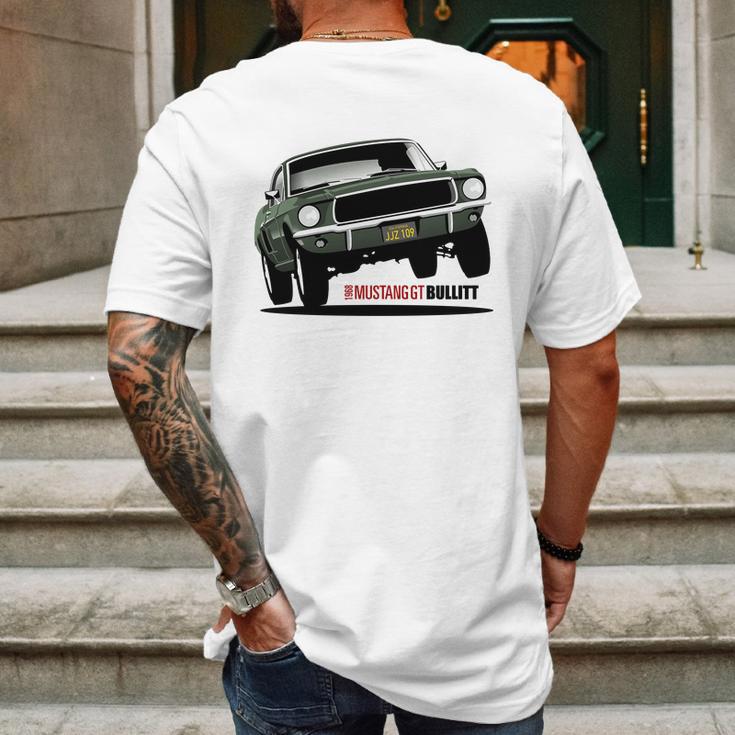 Bullitt - Ford Mustang Gt 1968 Mens Back Print T-shirt Gifts for Men