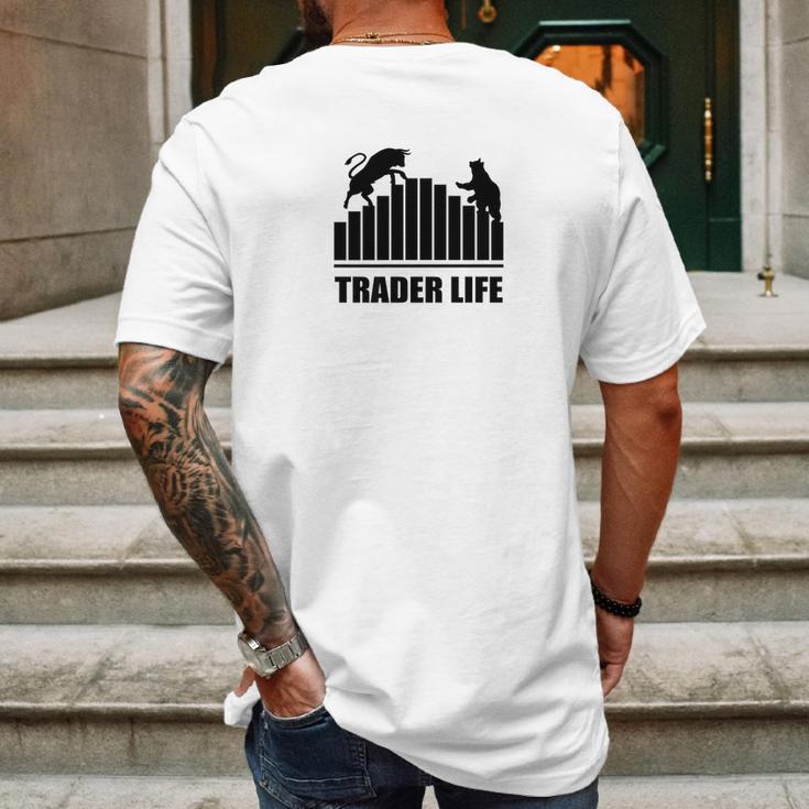 Bulls Vs Bears Day Trader Life Mens Back Print T-shirt Gifts for Men