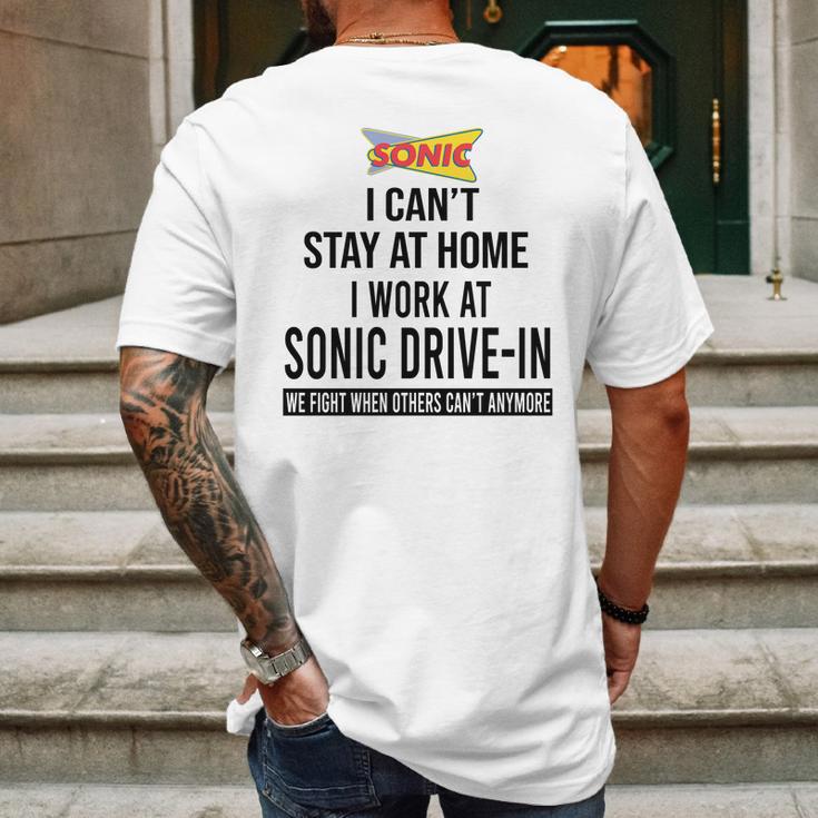 I Cant Stay At Home I Work At Sonic Drive In We Fight Shirt Mens Back Print T-shirt Gifts for Men