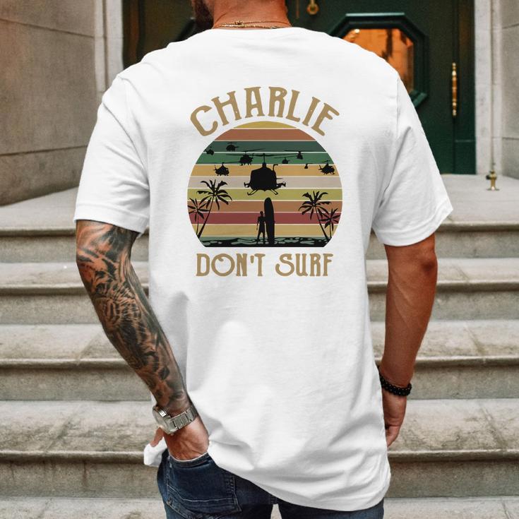 Charlie Dont Surf Retro Vintage Mens Back Print T-shirt Gifts for Men