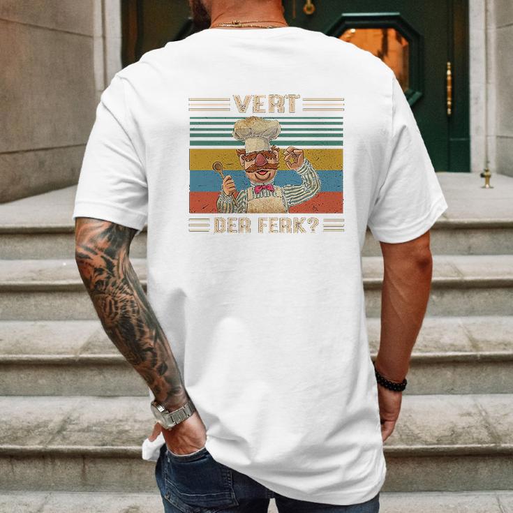 Chef Vert Der Ferk Vintage Mens Back Print T-shirt Gifts for Men