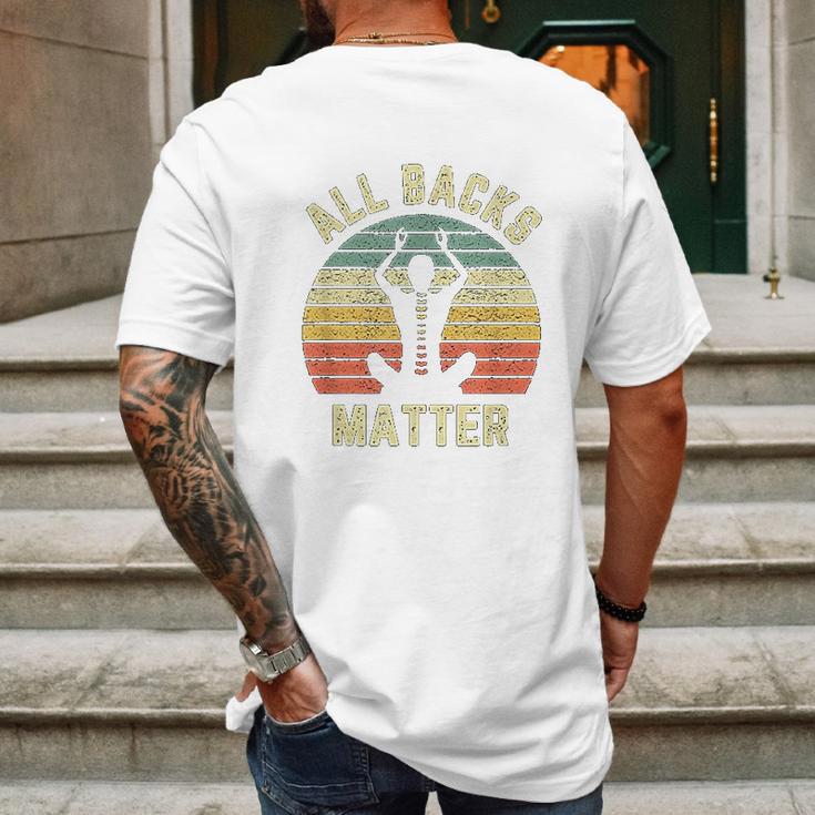 Chiropractor Funny Retro All Backs Matter Chiropractic Mens Back Print T-shirt Gifts for Men