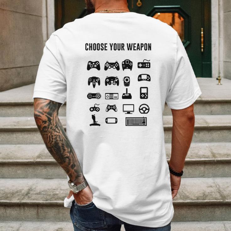 Choose Your Weapon Controller Gamer Mens Back Print T-shirt Gifts for Men