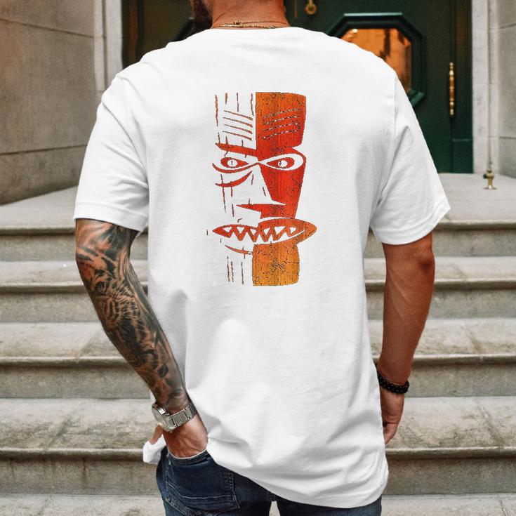 Cool Retro Island Polynesian Tiki Head Mens Back Print T-shirt Gifts for Men