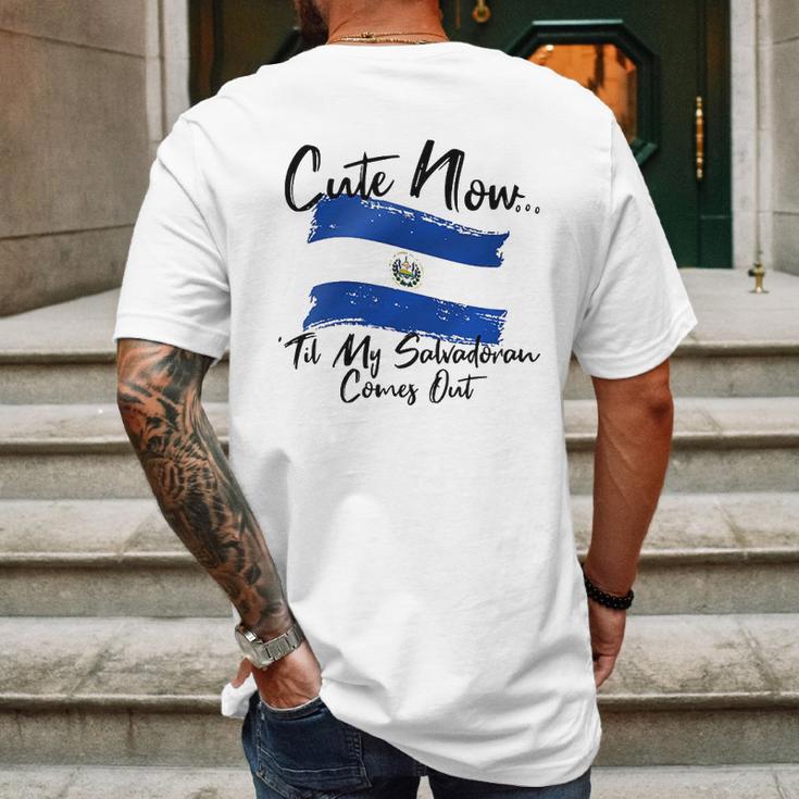 Cute Now Ladies El Salvador Til My Salvadoran Comes Out Mens Back Print T-shirt Gifts for Men