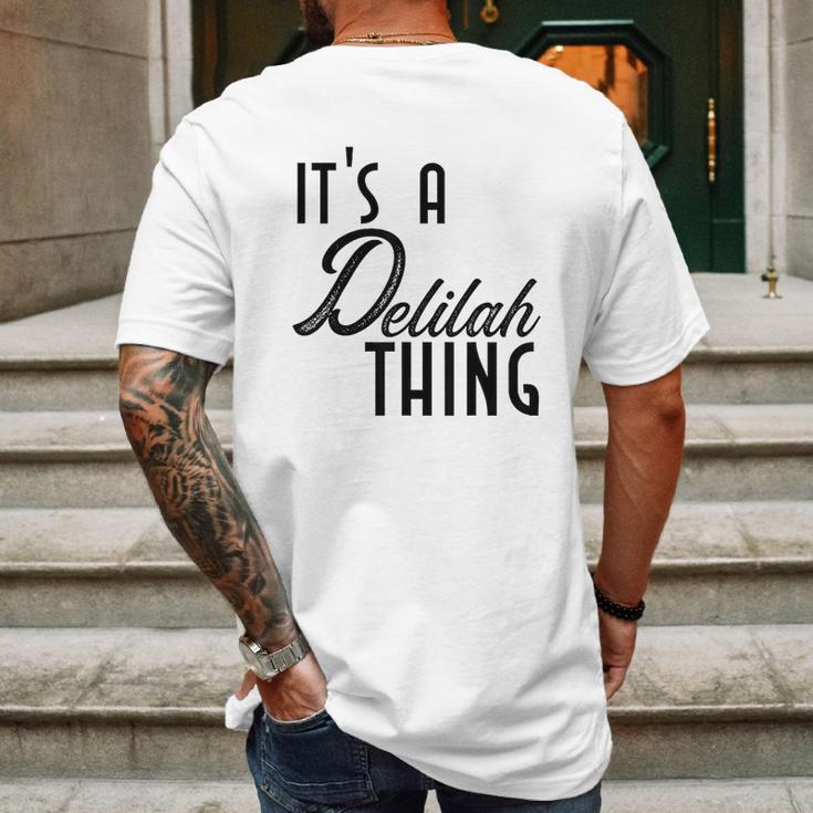 Cute Worlds Best Delilah Ever Mens Back Print T-shirt Gifts for Men