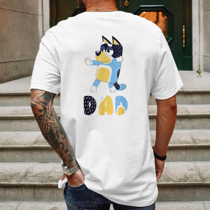 Dad Dog Cartoon Kid Anime B-Lueys Mens Back Print T-shirt Gifts for Men