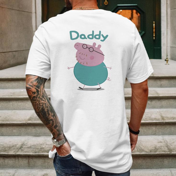 Daddy Pig Fathers Day Funny Mens Back Print T-shirt Gifts for Men