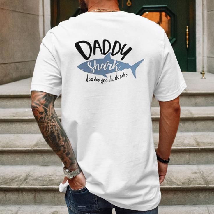 Daddy Shark Art Dad Birthday Gifts Mens Back Print T-shirt Gifts for Men