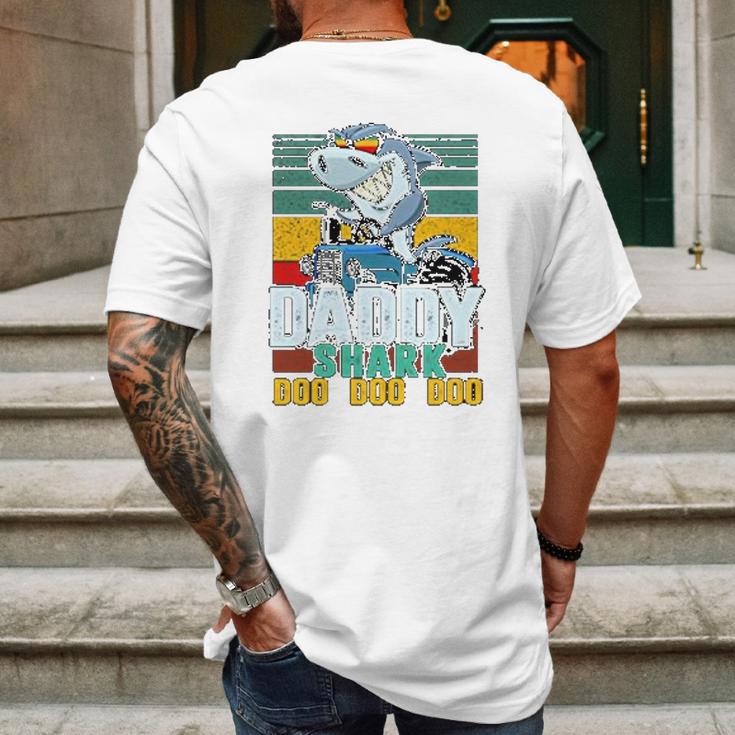 Daddy Shark Like A Trucker Mens Back Print T-shirt Gifts for Men