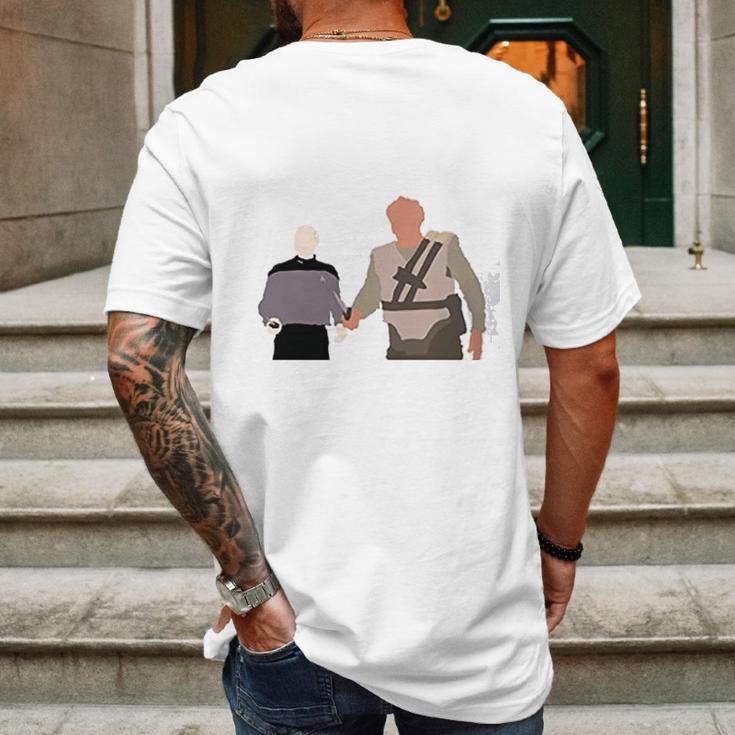 Darmok And Jalad At Tanagra Hands In Hands Mens Back Print T-shirt Gifts for Men