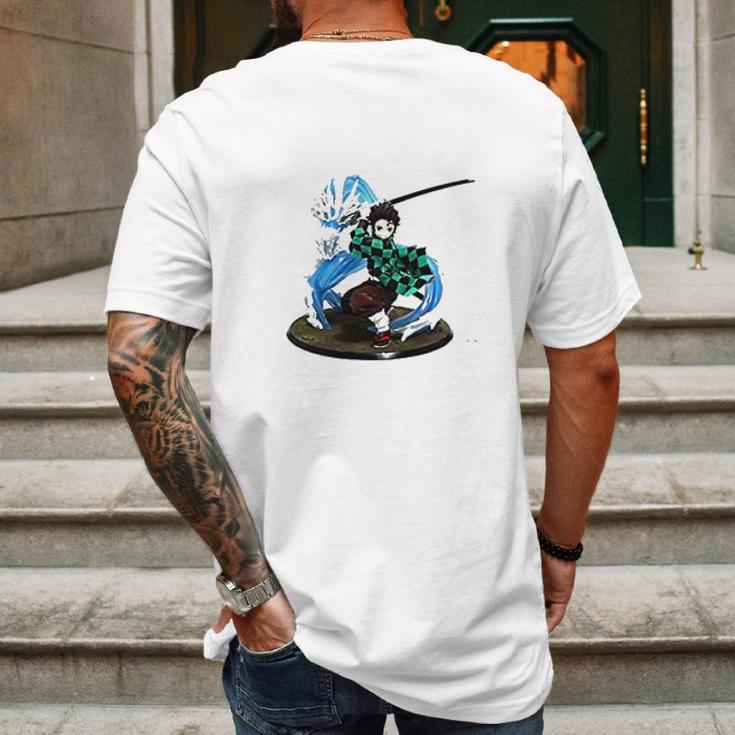 Demon Slayer Aqua Mens Back Print T-shirt Gifts for Men