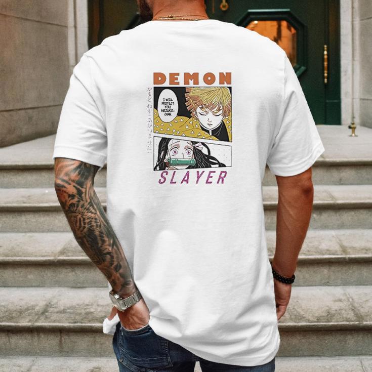 Demon Slayer Comic Mens Back Print T-shirt Gifts for Men