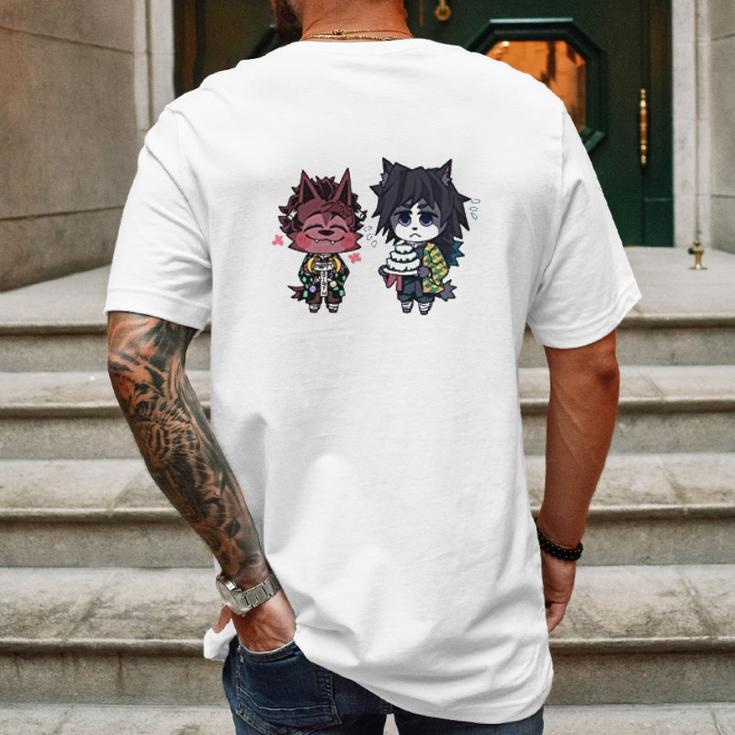 Demon Slayer Cute Art Mens Back Print T-shirt Gifts for Men