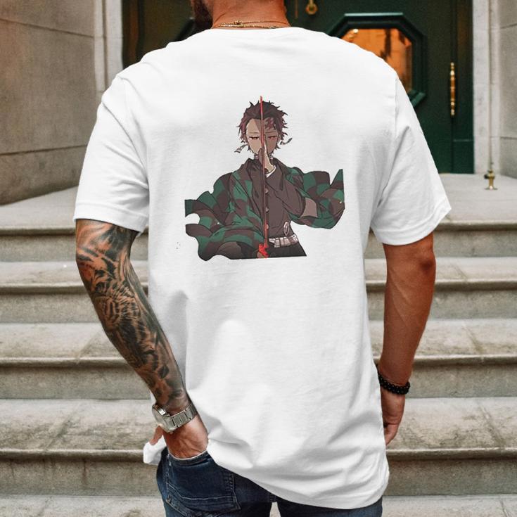 Demon Slayer Man Mens Back Print T-shirt Gifts for Men