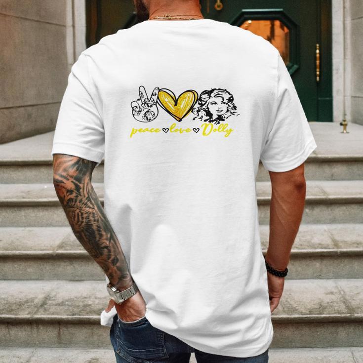 Dolly Parton Peace Love Dolly Mens Back Print T-shirt Gifts for Men