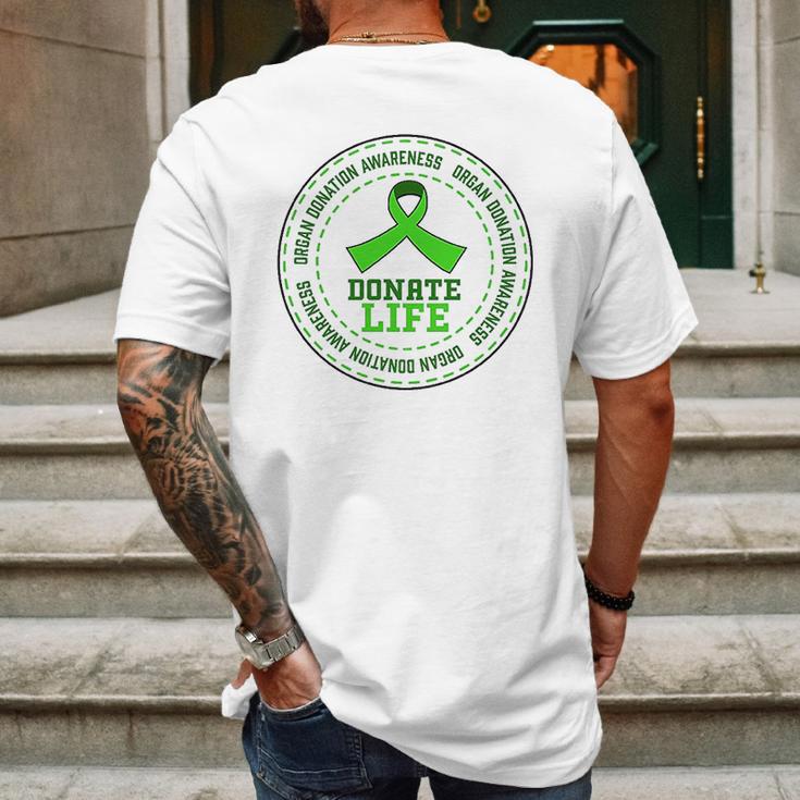 Donate Life Organ Donation Awareness Mens Back Print T-shirt Gifts for Men