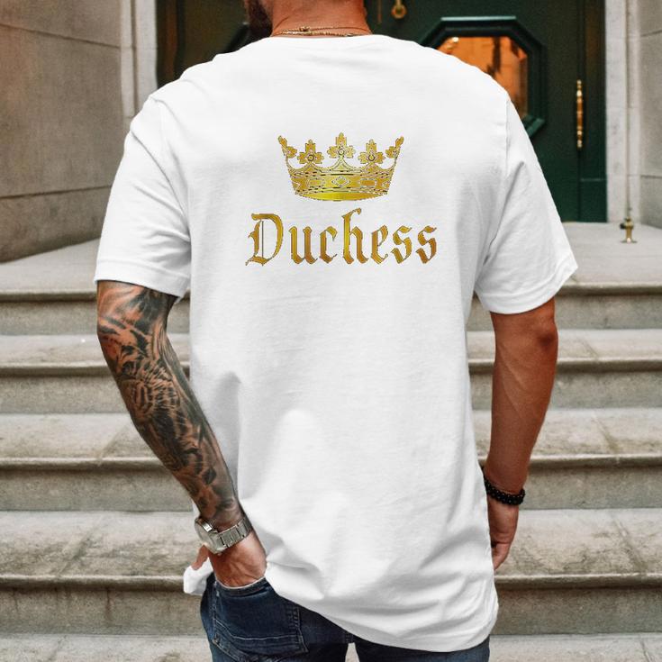 Duchess Regal Crown Royalty Gift Mens Back Print T-shirt Gifts for Men