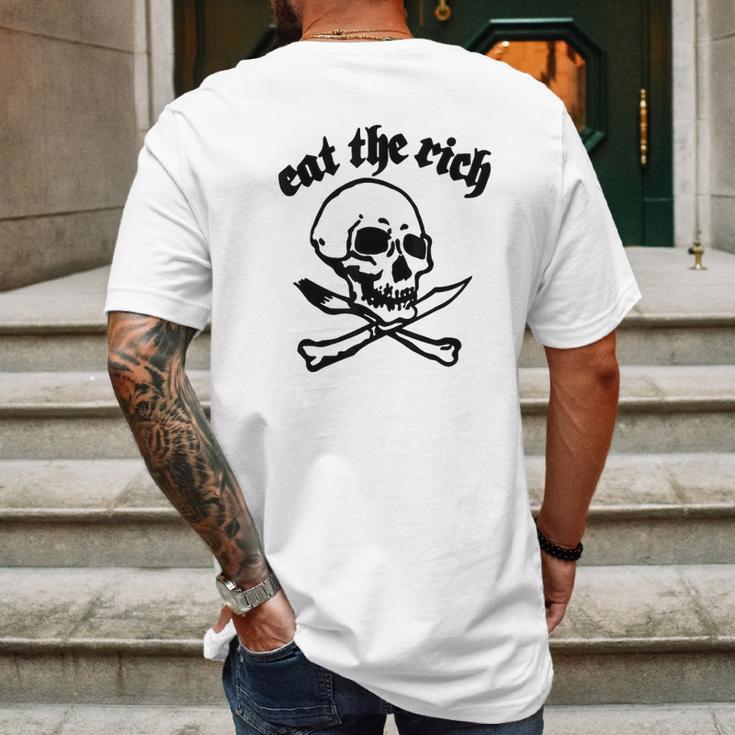 Eat The Rich Skull Crossbones Gift Mens Back Print T-shirt Gifts for Men