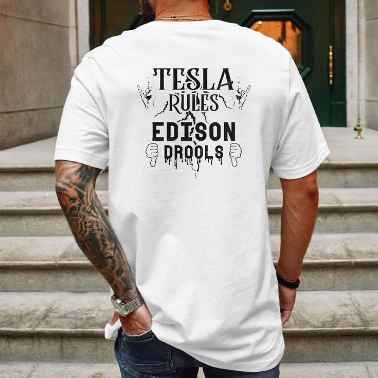 Edison Tesla Mens Back Print T-shirt Gifts for Men