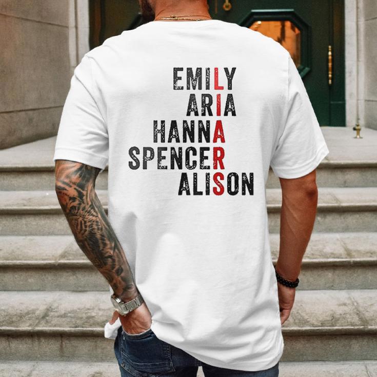 Emily Aris Hanna Spencer Alison Liars Mens Back Print T-shirt Gifts for Men