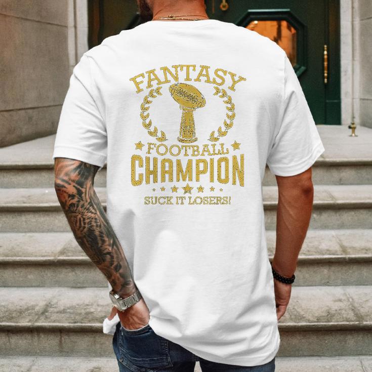 Fantasy Football Funny Champ Champion Draft Mens Back Print T-shirt Gifts for Men