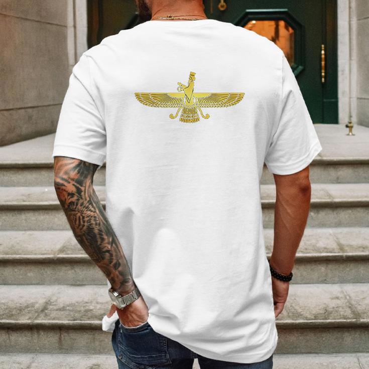 Farvahar Faravahar Farohar Farsi Persian Iranian Mens Back Print T-shirt Gifts for Men