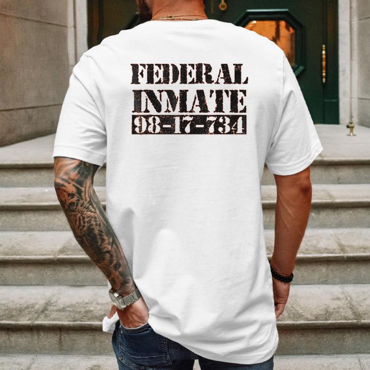 Federal Inmate Jail Prisoner Costume Mens Back Print T-shirt Gifts for Men