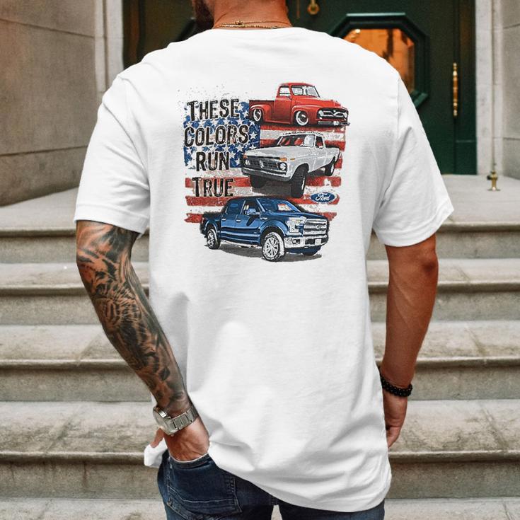 Ford 100Th Anniversary Red White Blue Trucks Mens Back Print T-shirt Gifts for Men