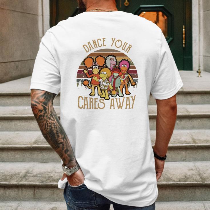 Fraggle Rock Dance Your Cares Away Sunset Mens Back Print T-shirt Gifts for Men