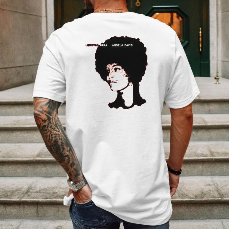 Free Angela Davis Libertad Mens Back Print T-shirt Gifts for Men